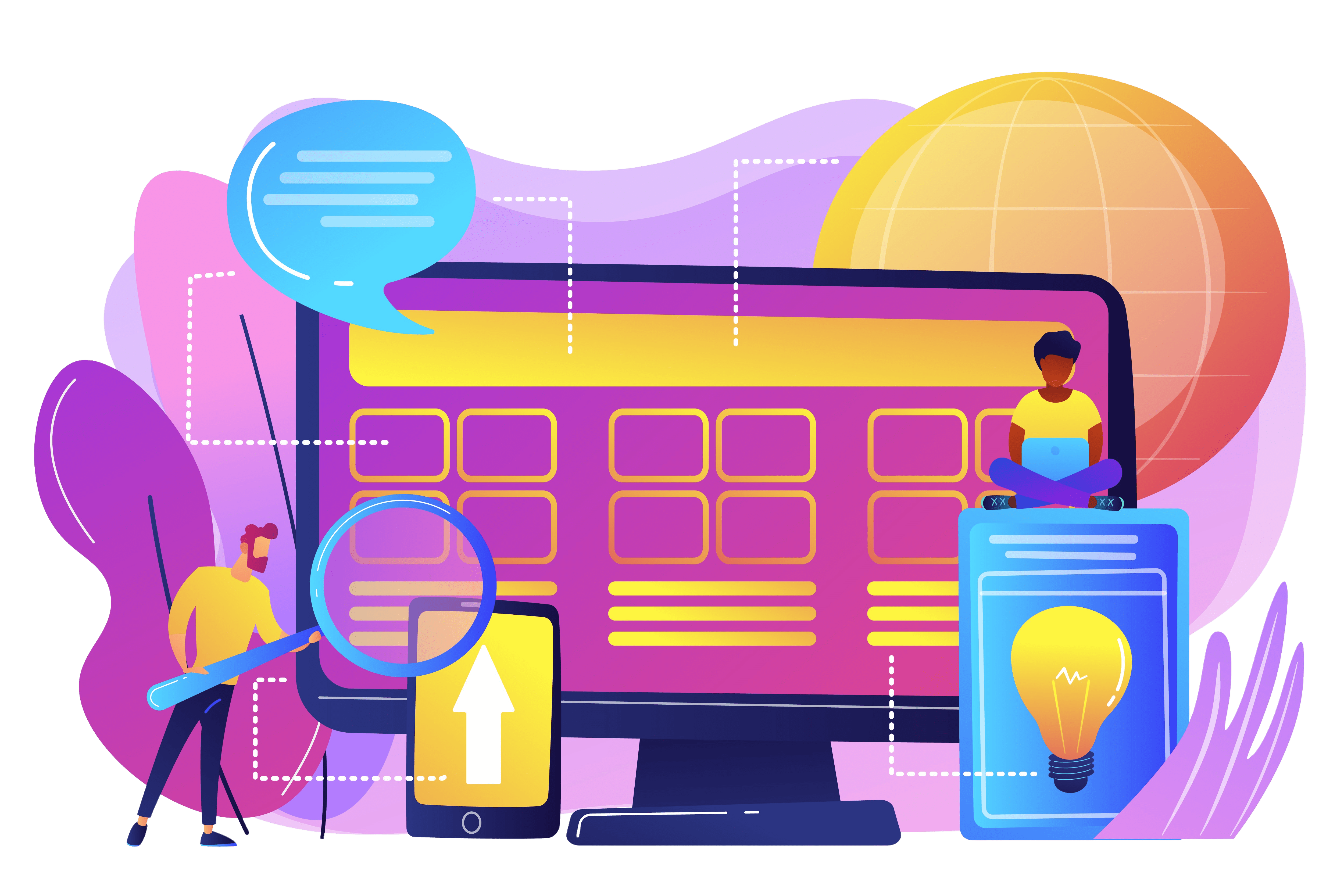 Illustration of technology and digital media tools